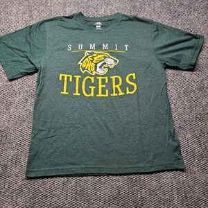 Pel Athletic Summit High School (SHS) Tigers T Shirt Mens Large Green Crew Neck